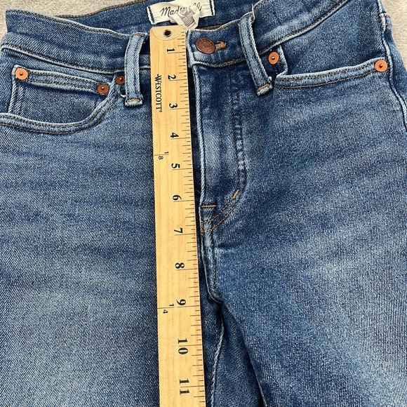 Madewell 25, 0 Cali Demi-Boot Cotton Blend High Rise Blue Denim Jeans - Picture 5 of 14